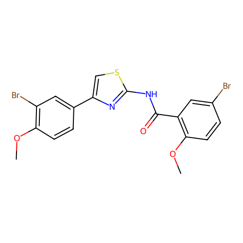 5-bromo-N-[4-(3-bromo-4-methoxyphenyl)-1,3-thiazol-2-yl]-2-methoxybenzamide structure