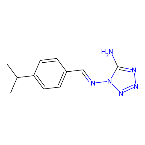 N~1~-{(E)-[4-(propan-2-yl)phenyl]methylidene}-1H-tetrazole-1,5-diamine structure