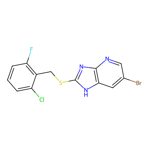 6-bromo-2-[(2-chloro-6-fluorobenzyl)sulfanyl]-1H-imidazo[4,5-b]pyridine structure