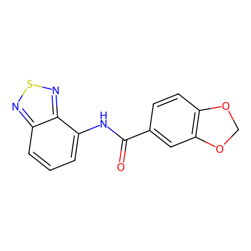 N-(2,1,3-benzothiadiazol-4-yl)-1,3-benzodioxole-5-carboxamide structure