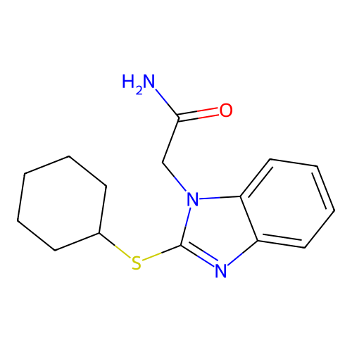 2-[2-(Cyclohexylsulfanyl)-1H-benzimidazol-1-yl]acetamide structure