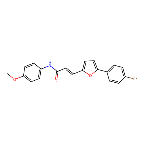 (2E)-3-[5-(4-bromophenyl)furan-2-yl]-N-(4-methoxyphenyl)prop-2-enamide structure