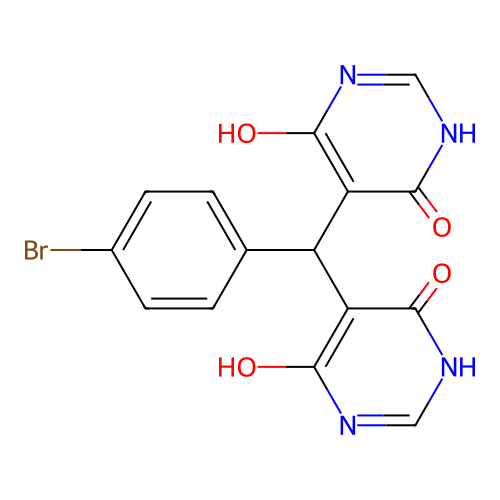 5,5'-[(4-Bromophenyl)methanediyl]dipyrimidine-4,6-diol structure