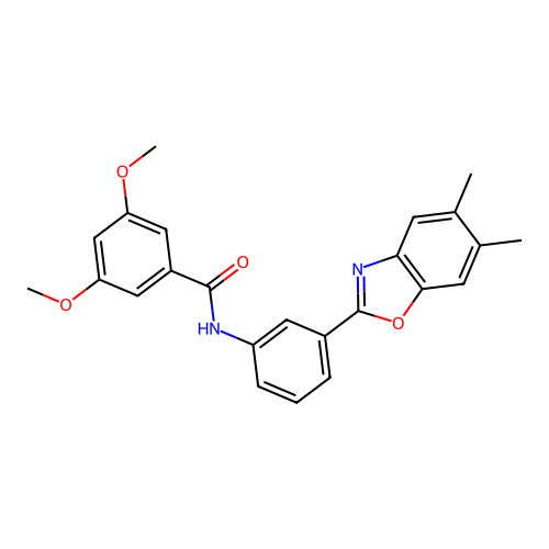 N-[3-(5,6-dimethyl-1,3-benzoxazol-2-yl)phenyl]-3,5-dimethoxybenzamide structure