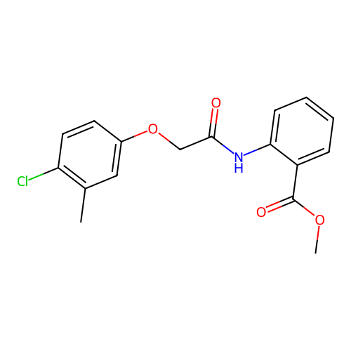 Methyl 2-{[(4-chloro-3-methylphenoxy)acetyl]amino}benzoate structure