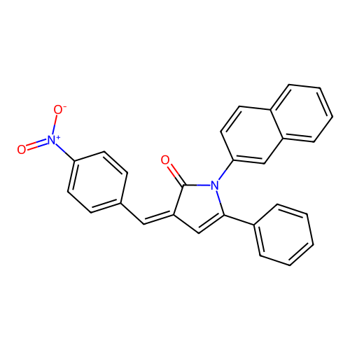 1-(Naphthalen-2-yl)-3-(4-nitrobenzylidene)-5-phenyl-1,3-dihydro-2H-pyrrol-2-one structure