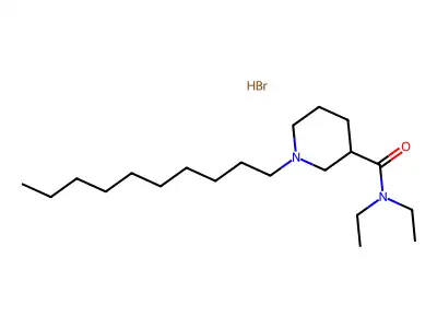 1-decyl-3-(N,N-diethylcarbamoyl)piperidine hydrobromide structure