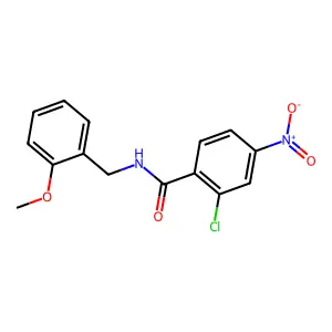 2-chloro-N-[(2-methoxyphenyl)methyl]-4-nitrobenzamide structure