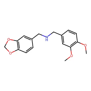 Benzo[1,3]dioxol-5-ylmethyl-(3,4-dimethoxy-benzyl)-amine structure