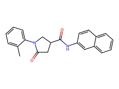 1-(2-methylphenyl)-N-(2-naphthyl)-5-oxo-3-pyrrolidinecarboxamide structure