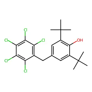 2,6-Di-tert-butyl-4-(pentachlorobenzyl)phenol structure