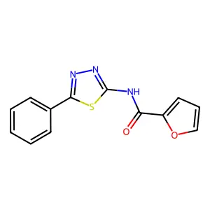 N-(5-phenyl-1,3,4-thiadiazol-2-yl)furan-2-carboxamide structure