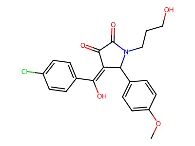4-(4-chlorobenzoyl)-3-hydroxy-1-(3-hydroxypropyl)-5-(4-methoxyphenyl)-1H-pyrrol-2(5H)-one structure