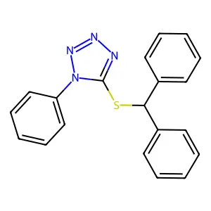 5-Benzhydrylsulfanyl-1-phenyltetrazole structure