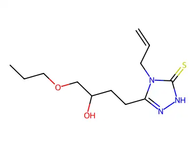 3-(3-hydroxy-4-propoxybutyl)-4-prop-2-enyl-1H-1,2,4-triazole-5-thione structure