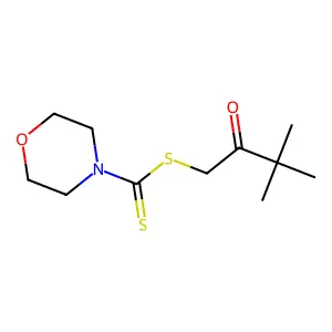 3,3-Dimethyl-2-oxobutyl morpholine-4-carbodithioate structure