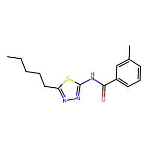 3-Methyl-N-(5-pentyl-1,3,4-thiadiazol-2-yl)benzamide structure