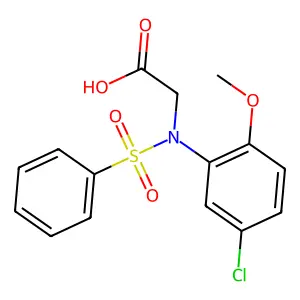 N-(5-chloro-2-methoxyphenyl)-N-(phenylsulfonyl)glycine structure