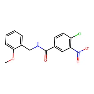 4-chloro-N-[(2-methoxyphenyl)methyl]-3-nitrobenzamide structure