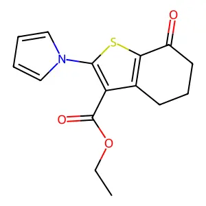 Ethyl 7-oxo-2-(1H-pyrrol-1-yl)-4,5,6,7-tetrahydro-1-benzothiophene-3-carboxylate structure