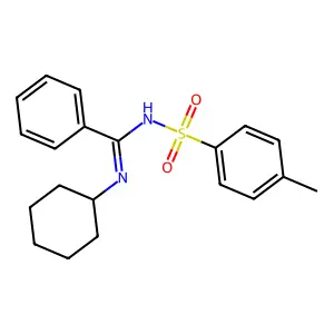 N-cyclohexyl-N'-tosylbenzimidamide structure