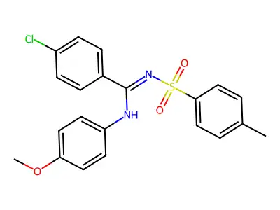 4-chloro-N-(4-methoxyphenyl)-N'-tosylbenzimidamide structure