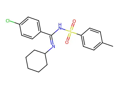 4-chloro-N-cyclohexyl-N'-tosylbenzimidamide structure