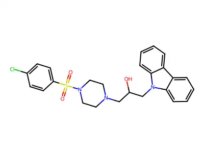 1-Carbazol-9-yl-3-[4-(4-chlorophenyl)sulfonylpiperazin-1-yl]propan-2-ol structure