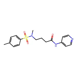 4-[methyl-(4-methylphenyl)sulfonylamino]-N-pyridin-4-ylbutanamide structure