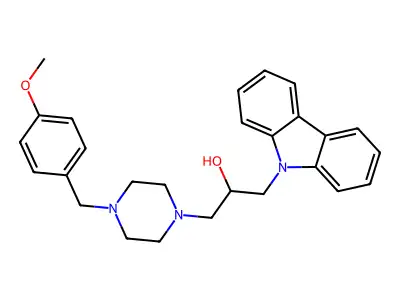 1-Carbazol-9-yl-3-[4-[(4-methoxyphenyl)methyl]piperazin-1-yl]propan-2-ol structure