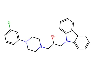 1-(9H-carbazol-9-yl)-3-[4-(3-chlorophenyl)piperazin-1-yl]propan-2-ol structure