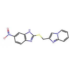 2-(2-imidazo[1,2-a]pyridinylmethylthio)-6-nitro-1H-benzimidazole structure