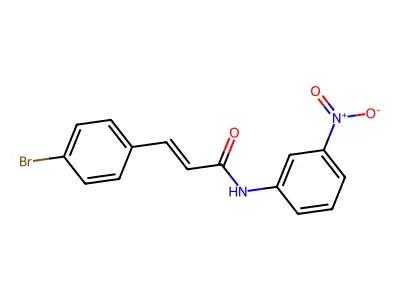 (2E)-3-(4-bromophenyl)-N-(3-nitrophenyl)prop-2-enamide structure