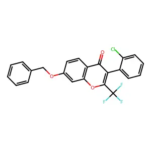 7-(benzyloxy)-3-(2-chlorophenyl)-2-(trifluoromethyl)-4H-chromen-4-one structure