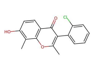 3-(2-chlorophenyl)-7-hydroxy-2,8-dimethyl-4H-chromen-4-one structure