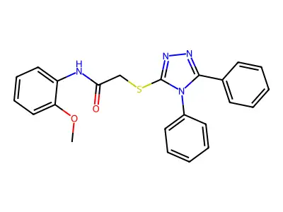 2-[(4,5-diphenyl-4H-1,2,4-triazol-3-yl)sulfanyl]-N-(2-methoxyphenyl)acetamide structure