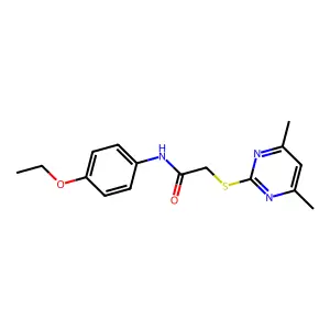 2-((4,6-Dimethylpyrimidin-2-yl)thio)-N-(4-ethoxyphenyl)acetamide structure