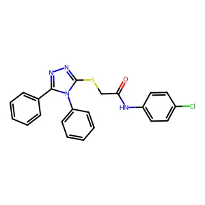 N-(4-Chlorophenyl)-2-((4,5-diphenyl-4H-1,2,4-triazol-3-yl)thio)acetamide structure