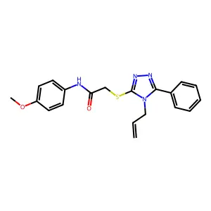N-(4-methoxyphenyl)-2-{[5-phenyl-4-(prop-2-en-1-yl)-4H-1,2,4-triazol-3-yl]sulfanyl}acetamide structure