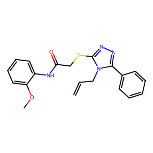 N-(2-methoxyphenyl)-2-{[5-phenyl-4-(prop-2-en-1-yl)-4H-1,2,4-triazol-3-yl]sulfanyl}acetamide structure