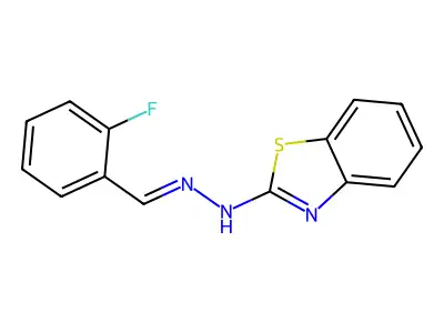 2-Fluorobenzaldehyde 1,3-benzothiazol-2-ylhydrazone structure