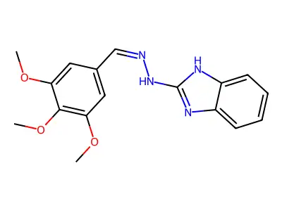 N-[(Z)-(3,4,5-trimethoxyphenyl)methylideneamino]-1H-benzimidazol-2-amine structure