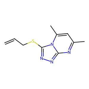 5,7-Dimethyl-3-(prop-2-en-1-ylsulfanyl)[1,2,4]triazolo[4,3-a]pyrimidine structure