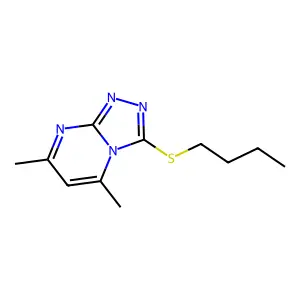 3-Butylsulfanyl-5,7-dimethyl-[1,2,4]triazolo[4,3-a]pyrimidine structure
