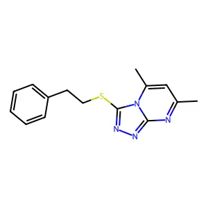 5,7-Dimethyl-3-phenethylsulfanyl-[1,2,4]triazolo[4,3-a]pyrimidine structure