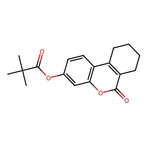 6-oxo-7,8,9,10-tetrahydro-6H-benzo[c]chromen-3-yl pivalate structure