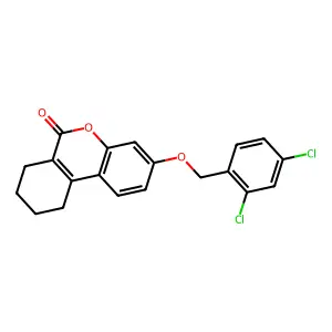 3-[(2,4-dichlorobenzyl)oxy]-7,8,9,10-tetrahydro-6H-benzo[c]chromen-6-one structure