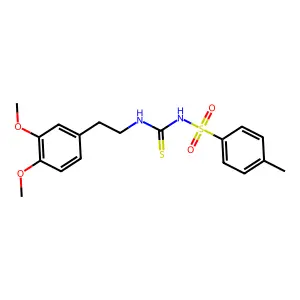 N-((3,4-dimethoxyphenethyl)carbamothioyl)-4-methylbenzenesulfonamide structure