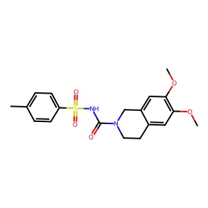 6,7-dimethoxy-N-(4-methylphenyl)sulfonyl-3,4-dihydro-1H-isoquinoline-2-carboxamide structure