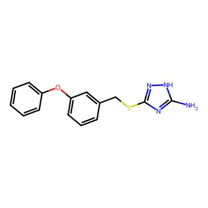 5-[(3-phenoxybenzyl)sulfanyl]-4H-1,2,4-triazol-3-amine structure